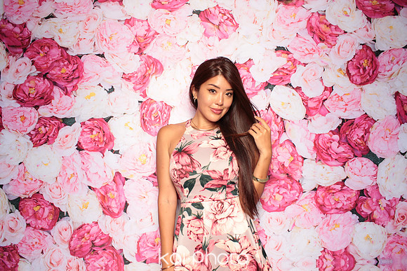 Red Pink White Floral Wall 1